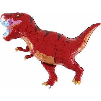 Red T Rex Shaped Foil Balloon
