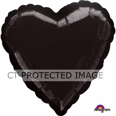 18 Inch Black Heart Shaped Foil Balloon