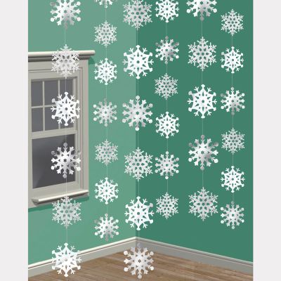 6pc 2.1m Snowflake String Decorations