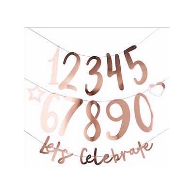 1.5m Rose Gold Create Your Own Birthday Banner