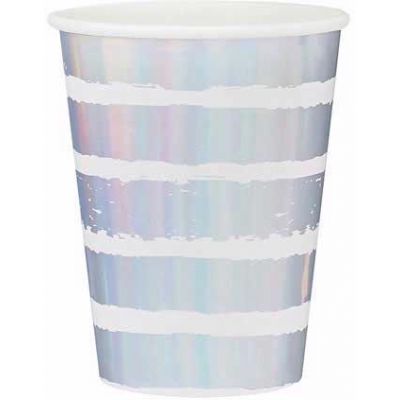  Iridescent Striped Paper Cups (pack quantity 10) 