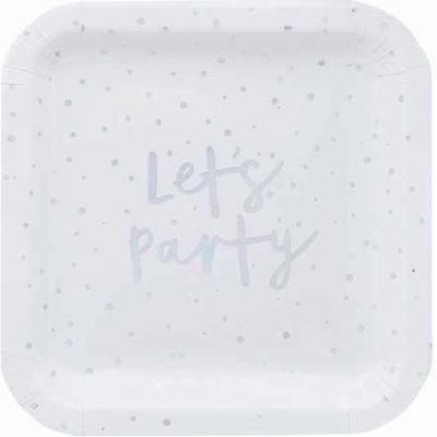  9 Inch Iridescent Lets Party Paper Plates (pack quantity 10) 