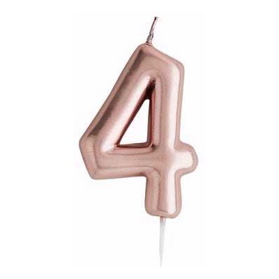 Rose Gold Number4 Candle
