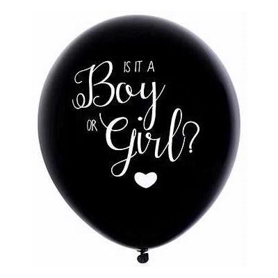 18 Inch Black Balloon Gender Reveal Pink Confett