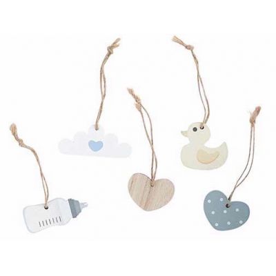 5pc Unisex Wooden Tags