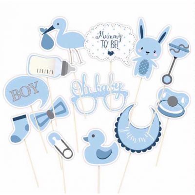 13pc Blue Photo Booth Props