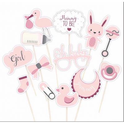 13pc Pink Photo Booth Props