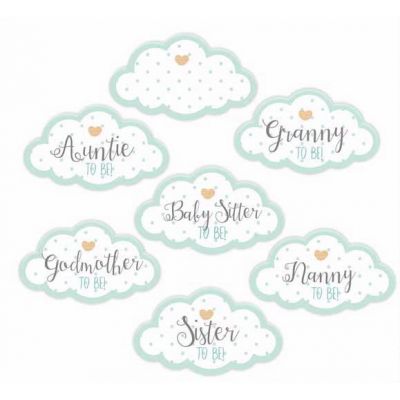 18pc Unisex Guest Stickers Clouds