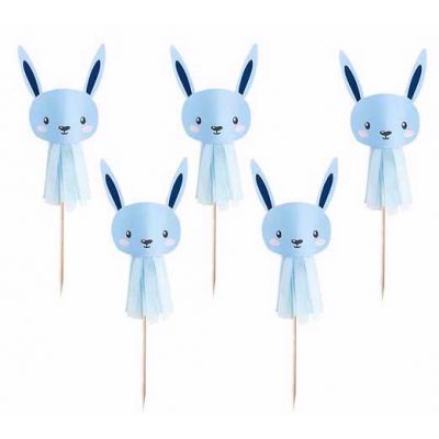  Blue Bunny Tassle Cake Picks (pack quantity 6) 