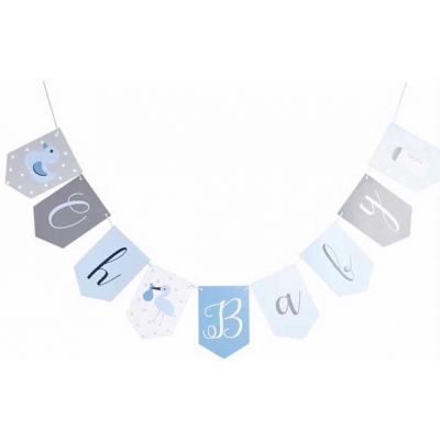 2.5m Oh Baby Card Blue Bunting