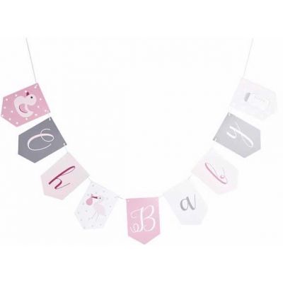 2.5m Oh Baby Card Pink Bunting