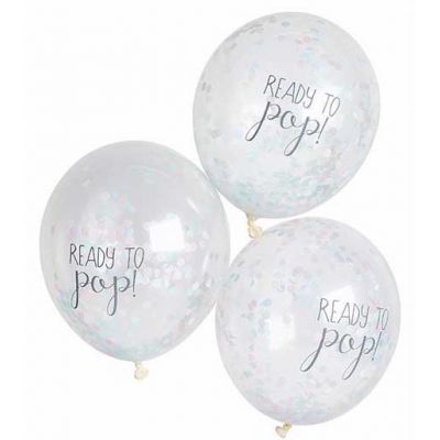  Ready To Pop Balloons Filled With Unisex Confetti (pack quantity 5) 