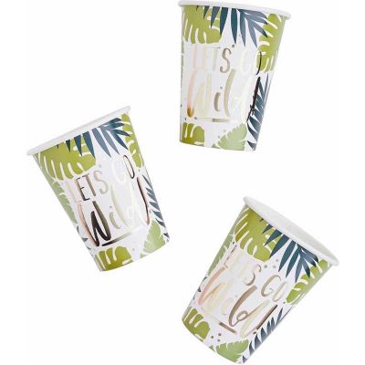  Tropical Leaf Paper Cups (pack quantity 10) 