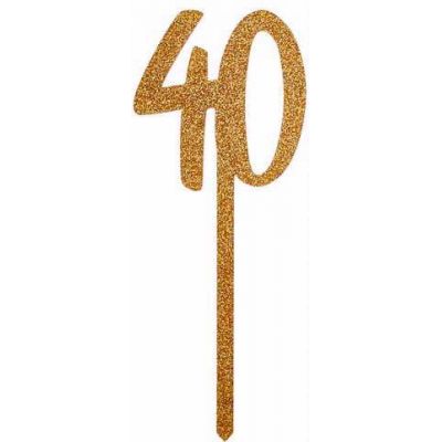 Gold 40 Cake Topper