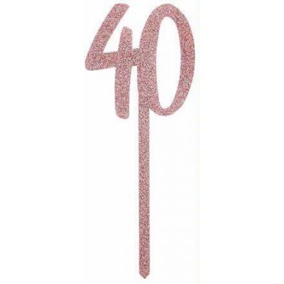 Rose Gold 40 Cake Topper