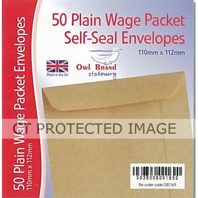  Plain Wage Envelopes (pack quantity 50) 