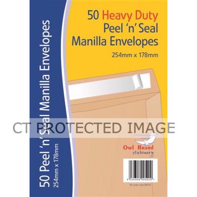 Hd Manilla Peel N Seal Envelopes (pack quantity 50)