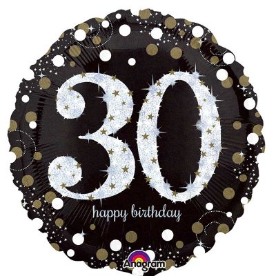 18 Inch 30th Gold Sparkles Foil Balloon