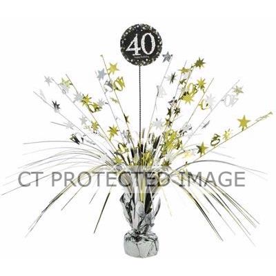 40th Gold Sparkles Centrepiece Spray