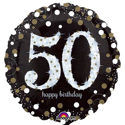 18 Inch 50th Gold Sparkles Foil Balloon