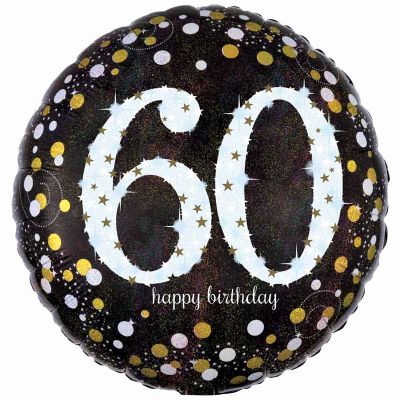 18 Inch 60th Gold Sparkles Foil Balloon