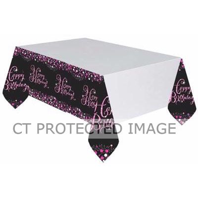 Birthday Pink Sparkles Tablecover