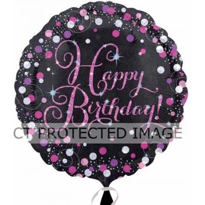 18 Inch Birthday Pink Sparkles Foil
