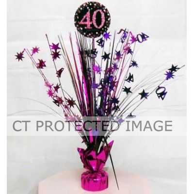 40th Pink Sparkles Spray Centrepiece