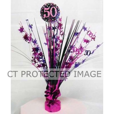 50th Pink Sparkles Spray Centrepiece