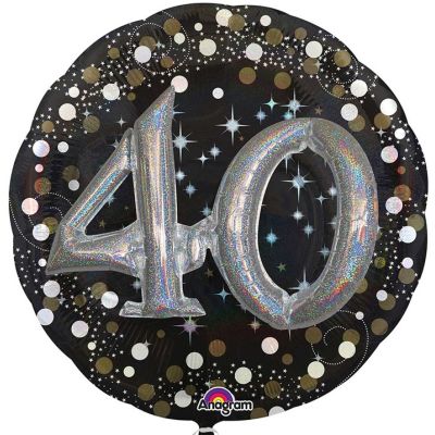 40th Gold And Silver Sparkles Jumbo 3d Foil