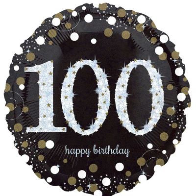 18 Inch 100th Gold Sparkles Foil