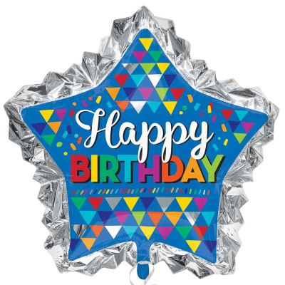 Birthday Primary Sketchy Patterns Super Shaped Foil Balloon