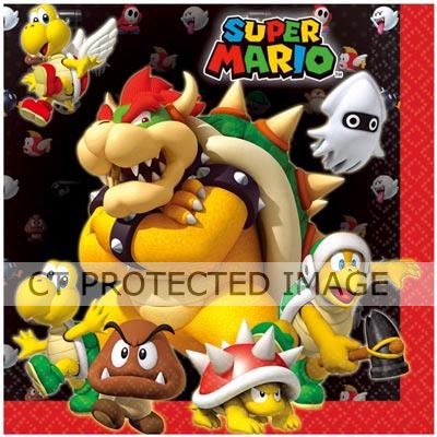  Super Mario 33cm Napkins (pack quantity 16) 