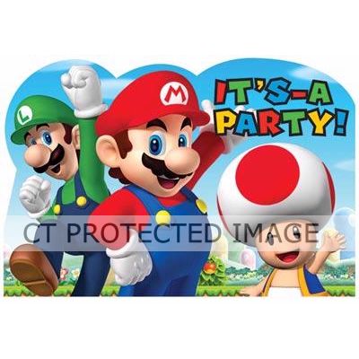  Super Mario Invitations (pack quantity 8) 