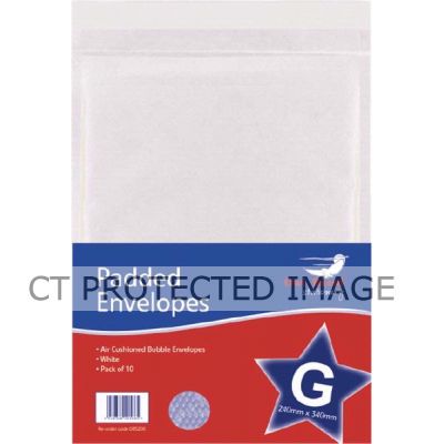 240mm X 340mm White Postal Envelope  10s