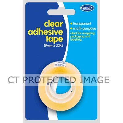 Clear Tape Carded 19x33m