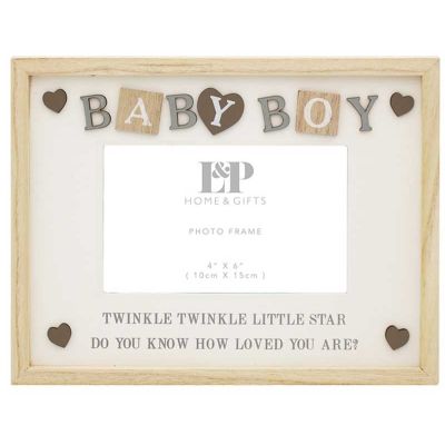 4x6 Inch Baby Boy Sentiments Frame