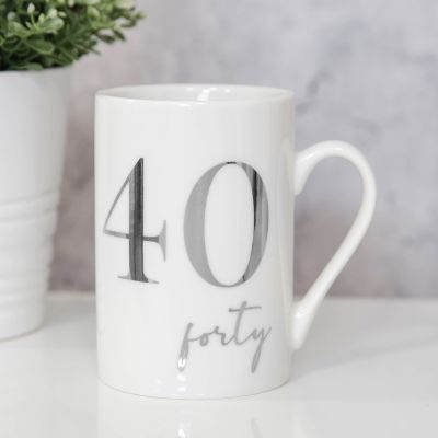 40th Bone China With Silver Foil