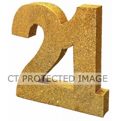 No. 21 Gold Glitter Table Decoration