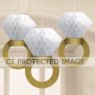  17cm Honeycomb Ring Decorations (pack quantity 3) 