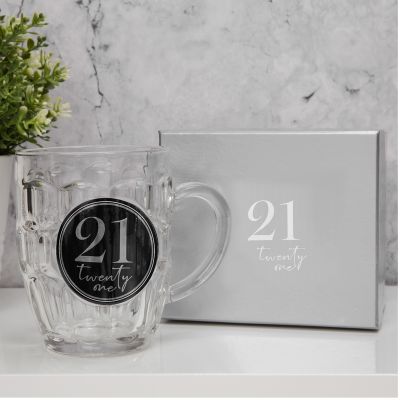 21st Glass Beer Tankard