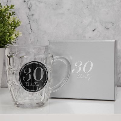 30th Glass Beer Tankard