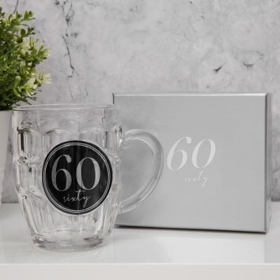 60th Glass Beer Tankard