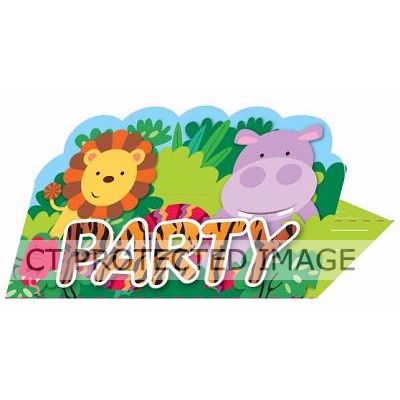  Jungle Friends Invitations (pack quantity 8) 