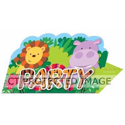  Jungle Friends Invitations (pack quantity 8) 