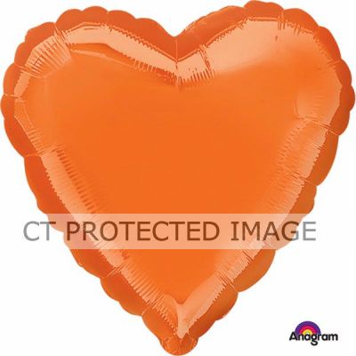 18 Inch Metallic Orange Heart Foil