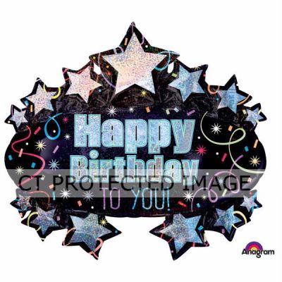 Brilliant Birthday Marquee Holographic Supershape