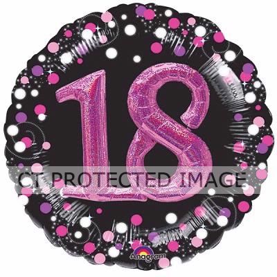 Sparkling Pink 18th Birthday 3d Shape