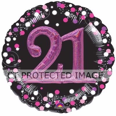 Sparkling Pink 21st Birthday 3d Shape