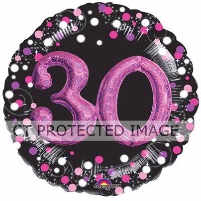 Sparkling Pink 30th Birthday 3d Shape